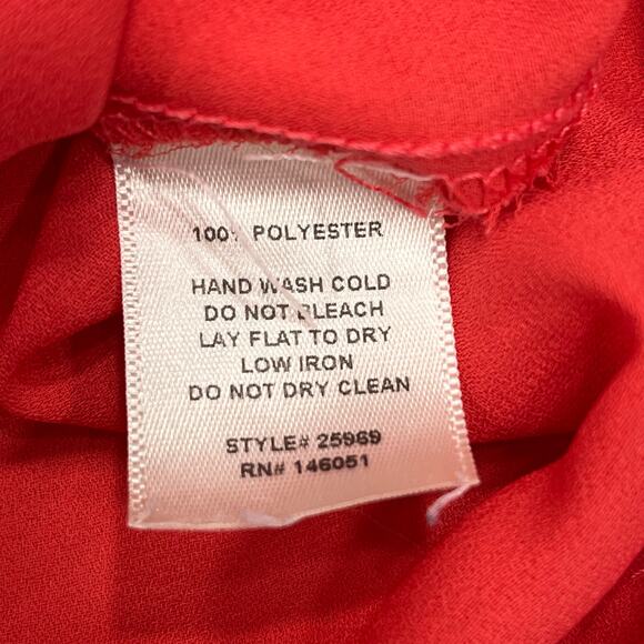 Monteau Sleeveless V-Neck Tassle Tie Pleated Front Flowy Blouse Large - Picture 4 of 6